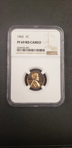 1962 PF 69 RD CAMEO Proof Lincoln Memorial Cent 1c NGC