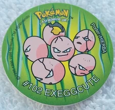 Tazos POKEMON 1 SABRITAS EXEGGCUTE #102  HTF 1998 Nintendo Mexico Sabritas NOS