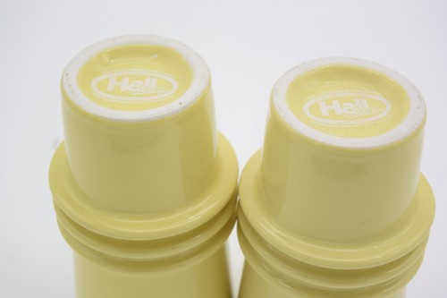 HALL Vintage Earthenware Yellow drinking glasses, tumblers Pair - Picture 5 of 5