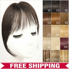 Women Remy Air Bangs Clip In 100% Human Hair Fringe Extensions for Women Thin 8A