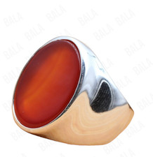 Red Agate Sterling Silver Ring Handmade Gemstone Vintage Statement