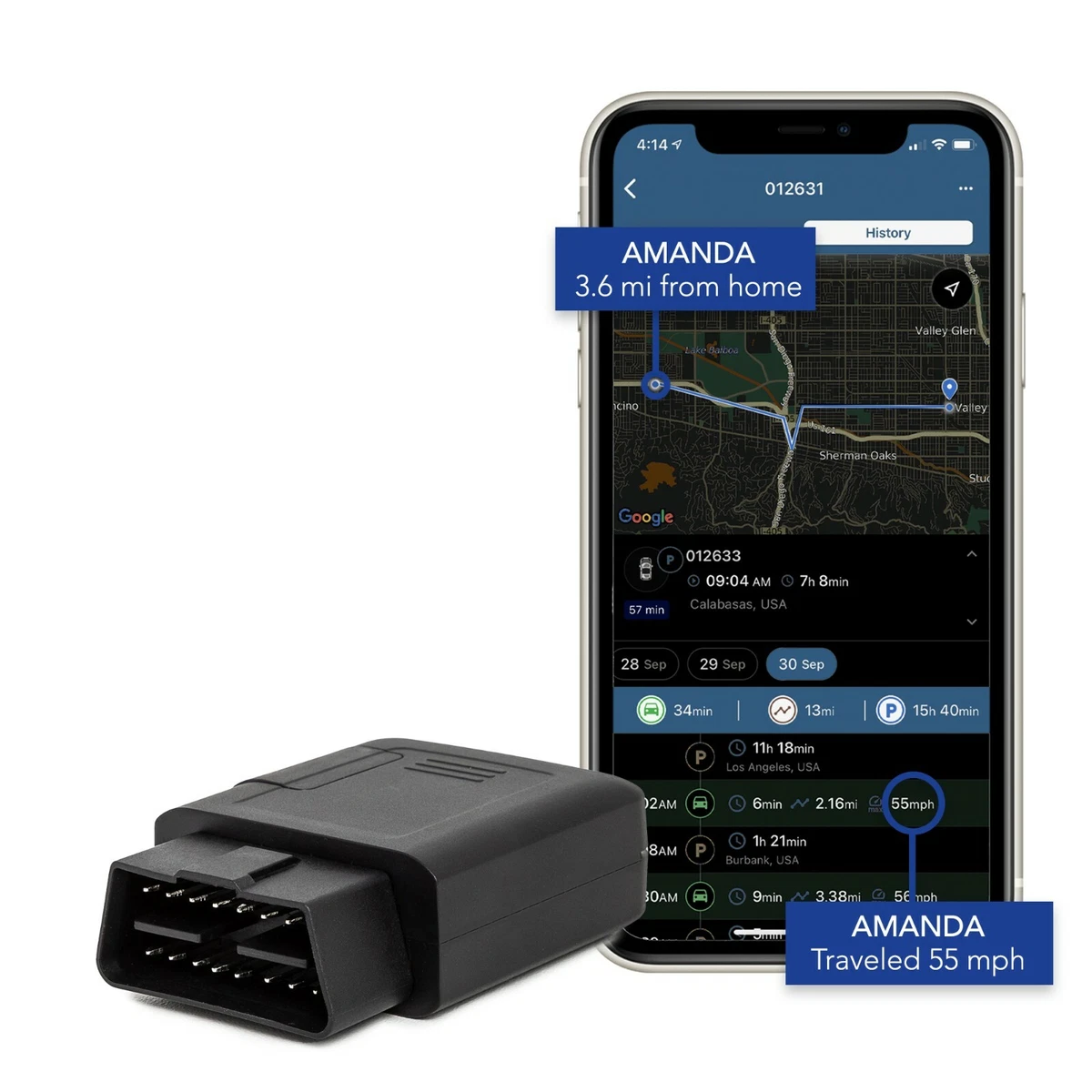 Lightning GPS OBD-II Plug-In Real-Time Vehicle Tracking Device for Cars &  Teens