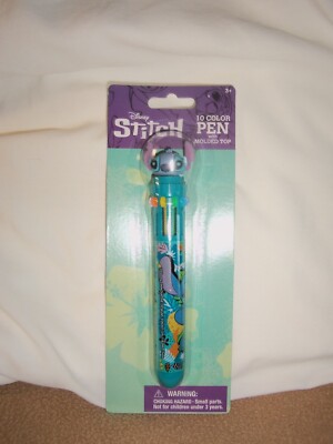 NEW, DISNEY STITCH 10-color Pen With Mini Figure Topper