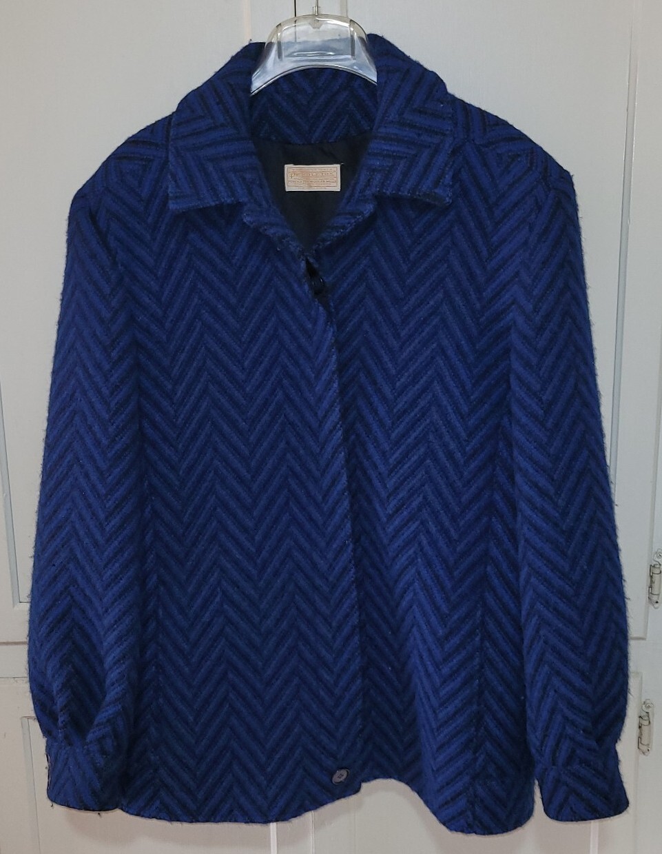 Pendleton Wool Herringbone  Blue Black Vintage,  … - image 10