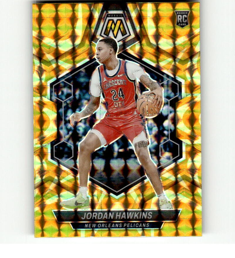 2023-24 Panini Mosaic Mosaic Reactive Yellow #243 Jordan Hawkins RC Rookie Pelic