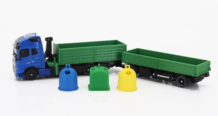 MODELLINO CAMION STATICO MAISTO VOLVO FH16 XL 750 TRUCK GRU 2021 BLU VERDE 1/64 - Immagine 4 di 4