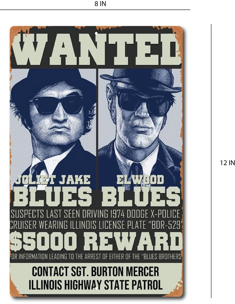 The Blues Brothers Sign Metal Tin Aluminum 8