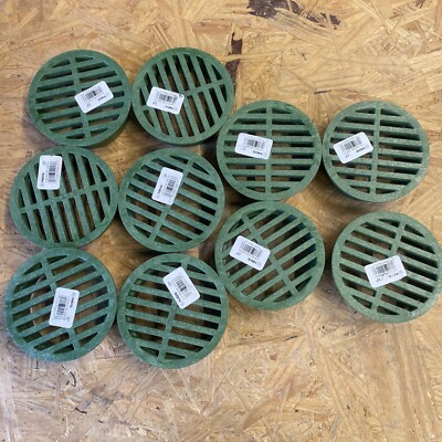 NDS 4 in. Green Round Polyethylene Drain Grate (10 Pack)