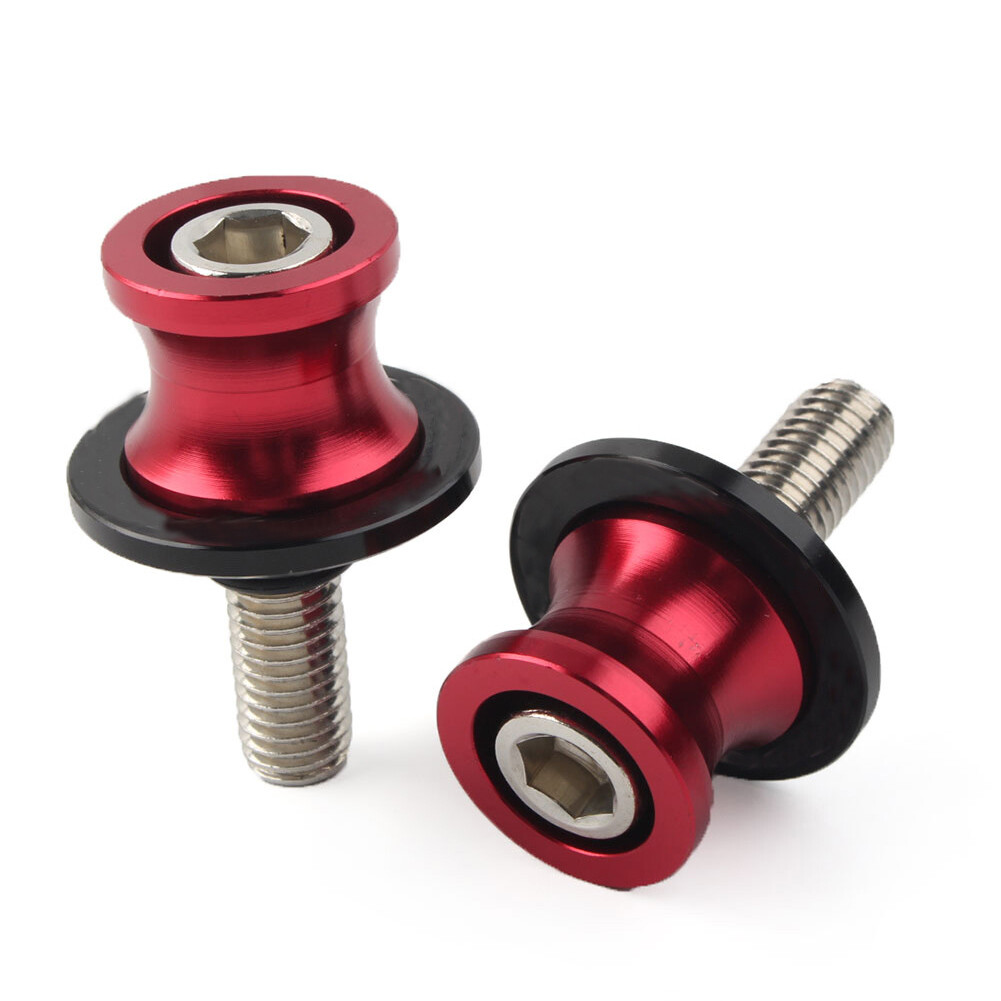 Motorcycle Swingarm Spools Slider Stand Screws 8MM Red For