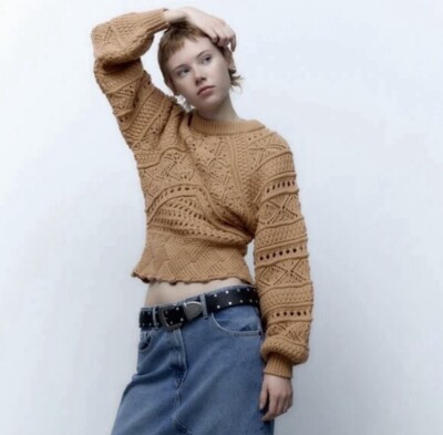 Zara Soft Feel Knit Sweater Zara Soft Touch Knit Cropped Sweater