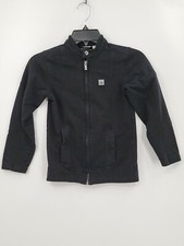 Calvin Klein Jeans Youth Boys Size 7 Black Long Sleeve Full Zip Jacket Logo