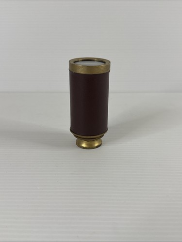 Vintage Brass Leather Wrapped Telescope Spyglass 3"- 6" Extended Pocket Size - Picture 5 of 6