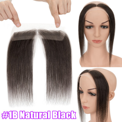 Herren Remy Echthaar Toupet PU Haarteil Männer Haaransatz Toupee Forehead V-Loop