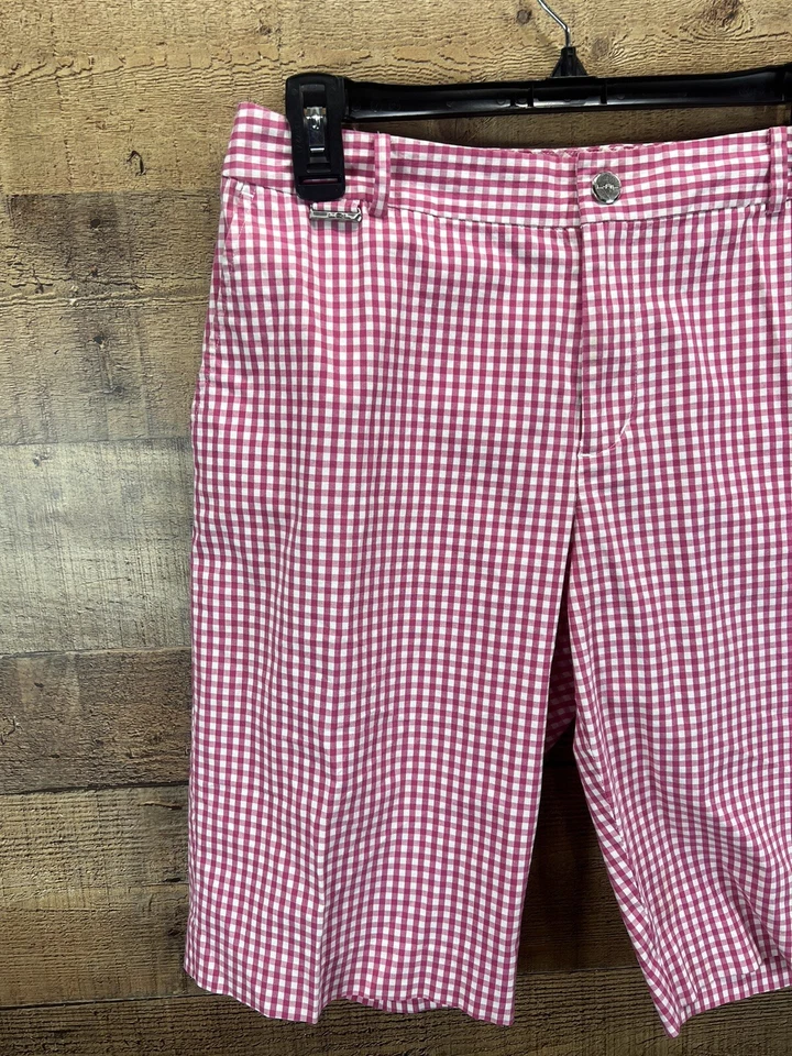 Bermudas a cuadros rosa mini cuadros frente plano Lauren Ralph Lauren para mujer 10 Foto 4 de 4