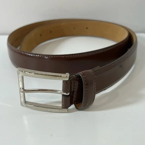 Cintura Worn Once Cole Haan 38W pelle marrone Lux Designer classica professionale usata in ottime condizioni - Foto 4 di 14
