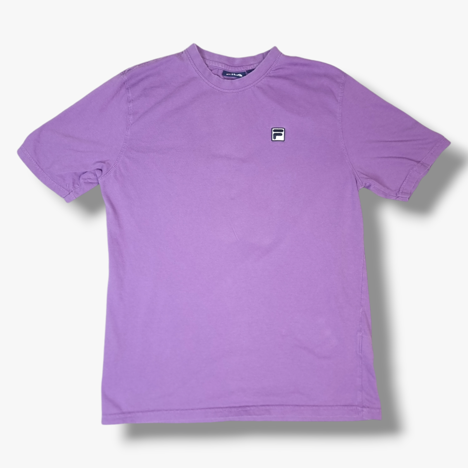 FILA T Shirt Medium M Uomo Viola Manica Corta Cotone Tee Top Retro Italia