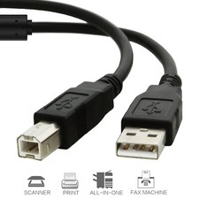 Built-in Ferrite Core Scanner Cord 6FT Type A to B Male USB 2.0 Printer Cable