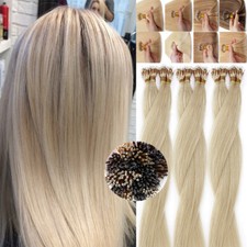 Natural Real Human Hair Extensions Nano Ring Beads Micro Loop Link Blonde Remy