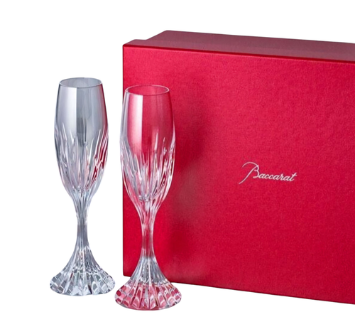 Baccarat Crystal Massena Flute Set of 2 - 第 1/8 張圖片