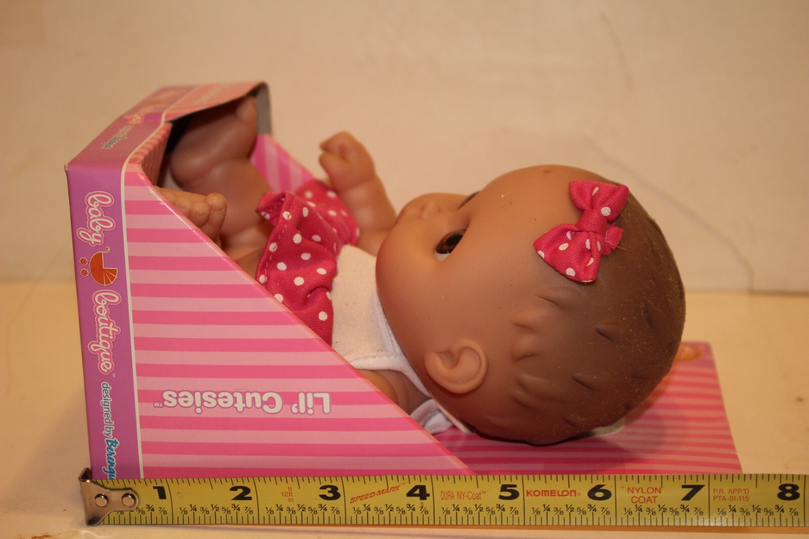 JC TOYS BERENGUER LIL' CUTESIES MIMI DOLL WITH BOW BROWN EYES 