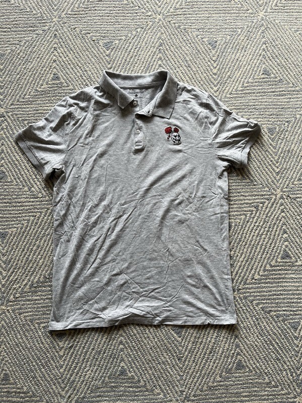 Cedarwood State Skull/Rose Polo Shirt - Grey - Large