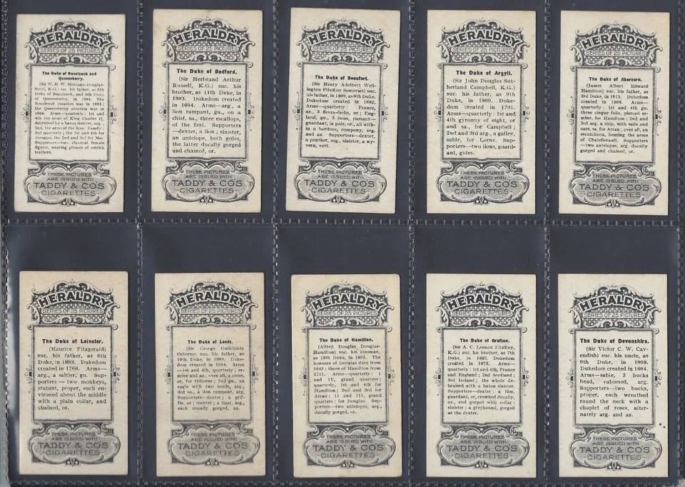 TADDY - HERALDRY SERIES - FULL SET OF 25 CARDS - Image 4 of 4