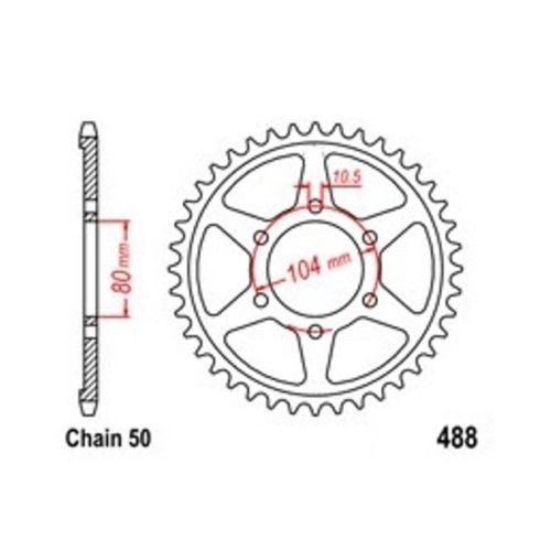 Roue a chaîne 41 dents anti usure pas 530 pour Kawasaki Z550