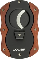 COLIBRI "CUT WOOD" REDDISH BROWN CIGAR CUTTER 24MM * NEW in BOX *