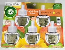 Air Wick Plug in Scented Oil Refill, 5 ct, Tropical Mango Kiwi, Air Freshener