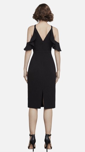 NWT BCBG MAXAZRIA ELISE COLD SHOULDER HALTER NECK PENCIL DRESS SZ 12 - Picture 3 of 6
