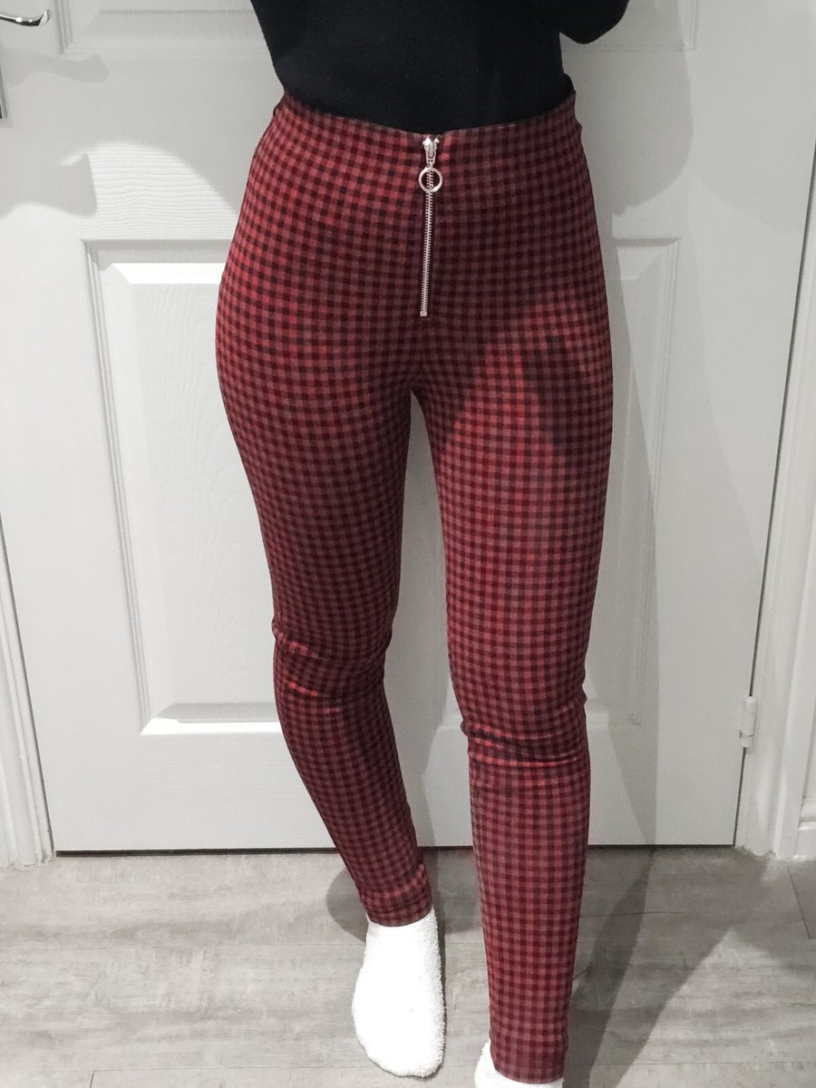 Zara Checkered Trousers with Zip UK