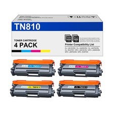 TN810 TN-810 Toner Cartridge 4 Pack High Yield Replacement for Brother TN810 ...