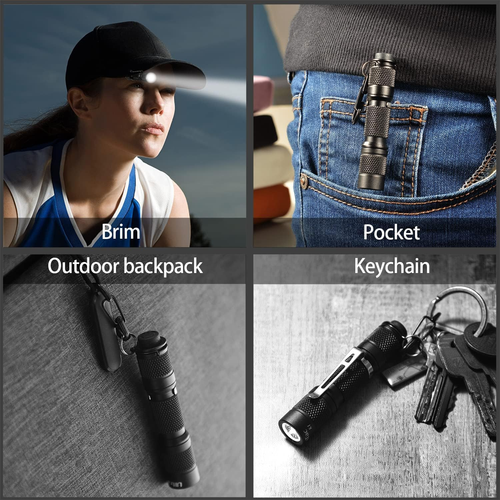 Tiny Keychain EDC Flashlight Everyday Carry Mini Flashlight Flash Super Bright - Picture 4 of 12