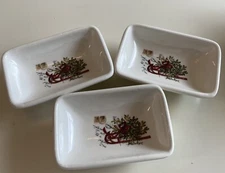 Effetti Home Condiment Dishes Floral Sleigh Handmade In Italy Set Of 3 4”x3”