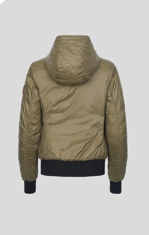 Felpa con cappuccio donna CANADA GOOSE Dore Down in salvia scura nuova con etichetta taglia xs