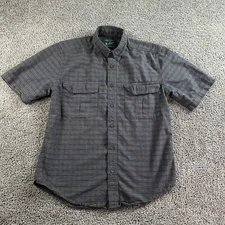 Woolrich Button Up Shirt Mens Medium Brown Short Sleeve Button Pocket Casual