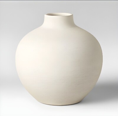 7  x 7  Earthenware Fall Texture Vase White - Threshold - NEW!!!