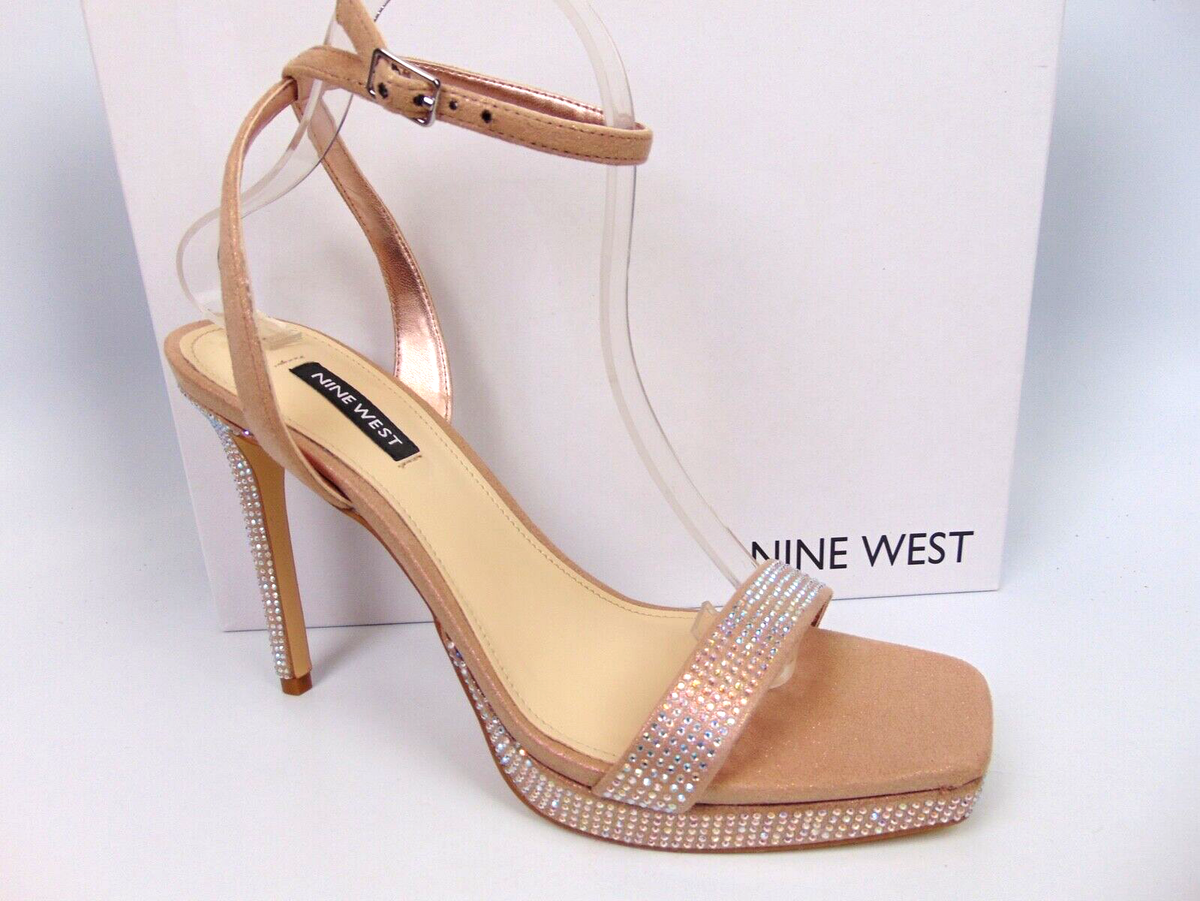 Nine West Zadien Dress Heels Sandal, Women's Size M, Rose Gold, NEW  27259