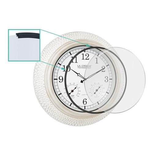 La Crosse Technology Wall Clocks 21" Round Classic Metal AA Batteries Glass - Picture 4 of 8