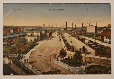 Bochum Central Station c1920 Industrial Railway Factory Equipment Freight Train Postcard