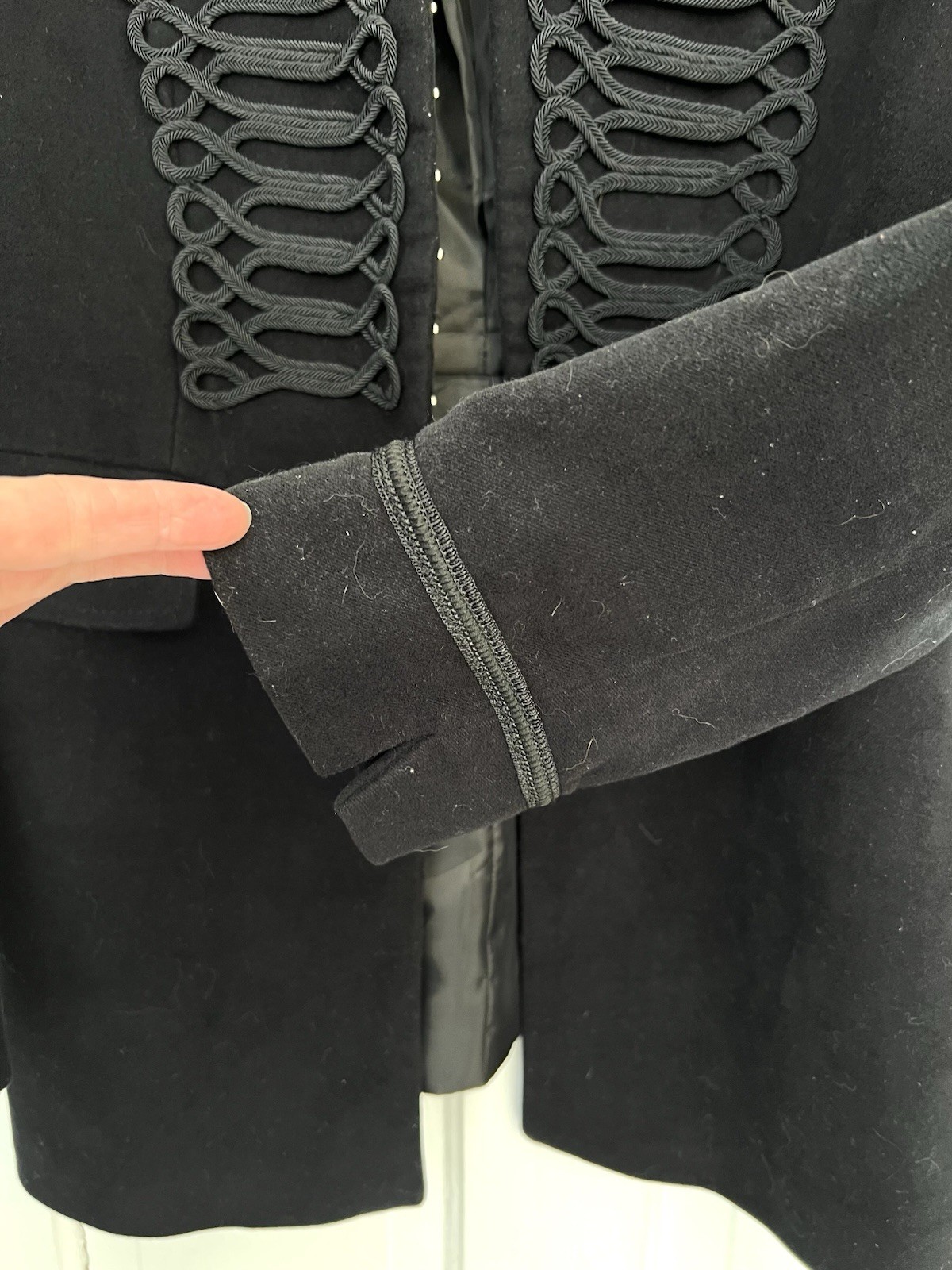 Zara Basic Collection Black Moleskin Military Jac… - image 6