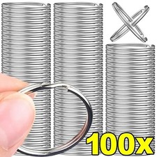 20/200pcs Stainless Steel Split Key Rings 25mm Round Keychain DIY Findings