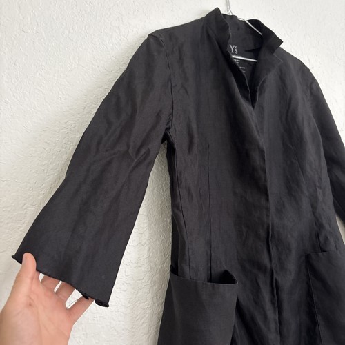 Yohji Yamamoto Y's schwarzes Ramie Shirt hergestellt in Japan Größe 4 - Bild 4 von 13