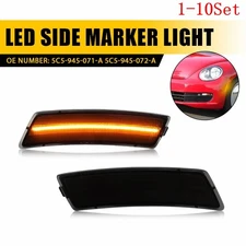 Smoked Lens Amber LED Side Marker Lights For 18-up VW Tiguan, 12-19 Beetle 1-10X
