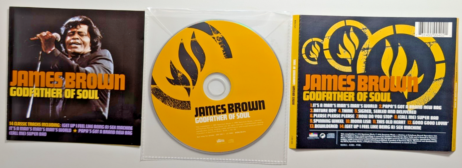 James Brown Godfather of Soul Compilation 1998 NO CASE CD in a sleeve + artwork