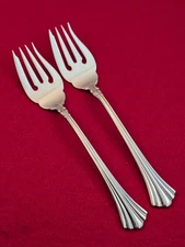 2pc Reed & Barton 1800 Stainless Japan 18/8 Glossy Salad Forks Flatware