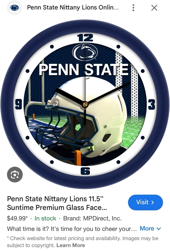 Penn State Officially Licensed Wall Clock Football Background - Image 2 of 3