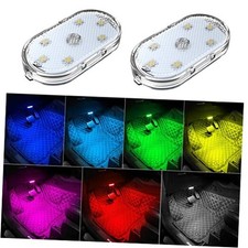 2 PCS Car Led Lights Interior,7 Colors 2PCS 7 Colored Sound Control Lights