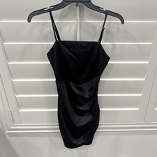 Honey and Rosie Women's Black Solid Full Slip, Adjustable Straps, XS