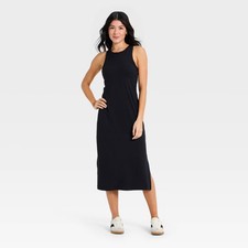 All In Motion Women's Modal Ribbed Midi Dress Sleeveless Ribbed Knit